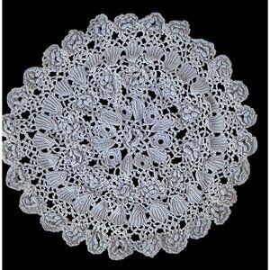 Handmade Tatted Doily With Rosette Pattern 8" D. Beige Cottage Core Wedding
